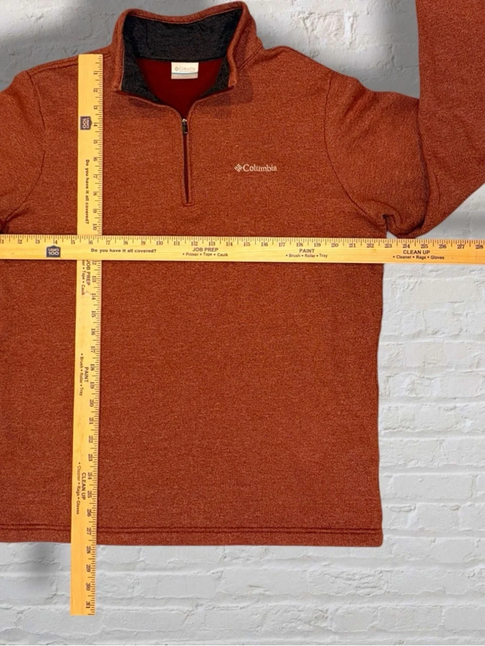 Columbia Fleece Pullover Men’s Medium Orange 1/4 Zip Sweater Hiking Casual